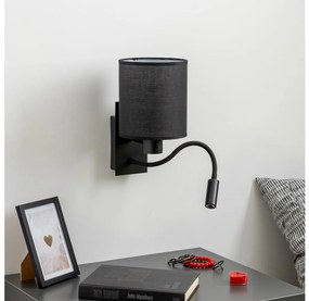 Lampă LED de perete Brilagi NUBILA 1xE27/25W/230V + LED/3W negru