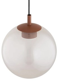 Lustra suspendata din Sticla, Roz Opac, Metal, Teracota, SACRAMENTO