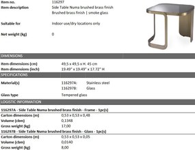 Masuta laterala design elegant LUX Numa, alama periata 116297 HZ