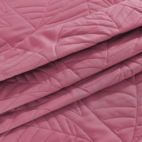 Cuvertura roz pentru pat cu model LEAVES Dimensiune: 200 x 220 cm