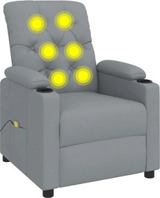 vidaXL Fotoliu de masaj, gri deschis, material textil