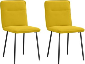 vidaXL Scaune de bucătărie, 2 buc., galben, catifea