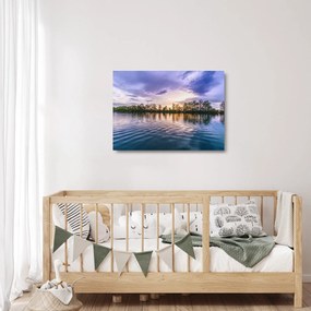 Tablou pe sticlă cu lac (70x50 cm)