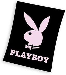 Playboy Black pătură polar de coral fleece 150x200cm