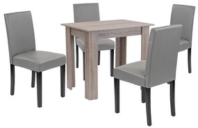 Set de masă Leon 4+1 stejar York gri