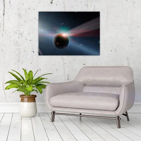 Tablou pe sticlă cu planetă mică (70x50 cm)