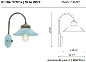 Aplica design retro realizata manual din ceramica si metal COLORS