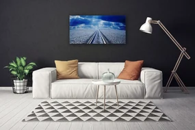 Tablou pe panza canvas Track Arhitectura Gri Albastru