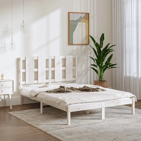3105596 vidaXL Cadru de pat, alb, 120x200 cm, lemn masiv de pin