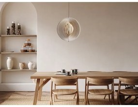 Pendul din lemn pe cablu, 1xE27/60W/230V, diametru 50 cm, lemn masiv/furnir/lemn de cauciuc