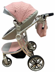 Carucior 2 in 1 cu landou transformabil in parte sport, 0-36 luni, Roz - CPC-15-roz