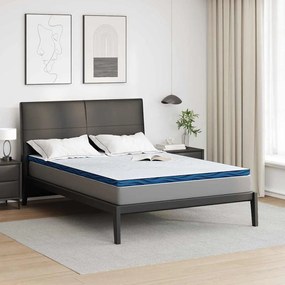 vidaXL Păturile pentru saltea Alb și albastru 160 x 200 cm