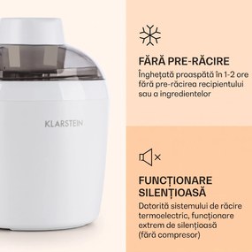 Klarstein SCHNEEFLÖCKCHEN, aparat de înghețată, termoelectric, 700 ml, lumină, culoare albă