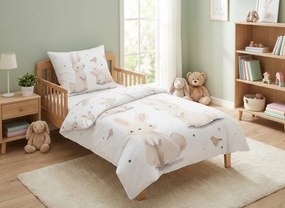 Lenjerie de pat din bumbac pentru patut BUNNIES albă Dimensiune lenjerie de pat: 40 x 60 cm | 100 x 135 cm