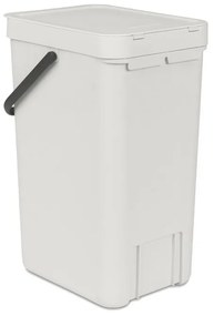 Cos de gunoi colectare selectiva Brabantia Sort&Go 1005516, 16 L, Maner, Montabil pe perete, Gri deschis