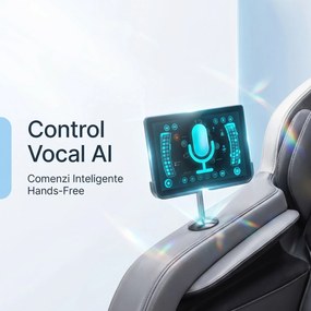Fotoliu de masaj full body cu AI Voice, sina SL-Track si airbag 360, Gri