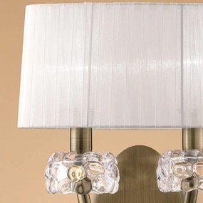 Aplica de perete clasica LOEWE antique brass/ abajur alb