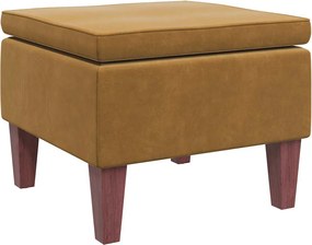 vidaXL Scaun cu picioare din lemn, maro, catifea