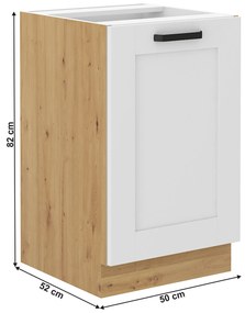 Dulap pentru chiuvetă Lesana 2 (alb + stejar artisan) 50 ZL 1F BB . 1063952