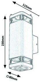 Aplică de exterior Rabalux 2xGU10/25W/230V IP44 neagră