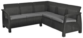Set de colț de grădină din ratan artificial Corfu relax, grafit