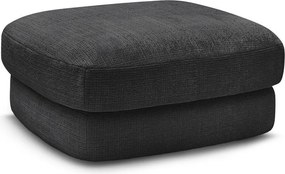 Taburet negru cu tapițerie din chenille Leonore – Bobochic Paris