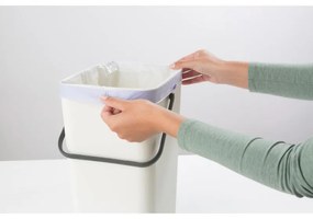 Cos de gunoi colectare selectiva Brabantia Sort&Go 648978, 16 L, Maner, Montabil pe perete, Gri inchis