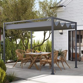 Outsunny Foisor Pergola cu Panza Glisanta pentru Exterior, 298 x 213 x 222 cm | Aosom Romania