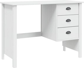 vidaXL Birou cu Sertare Hill Alb 100 x 45 x 74 cm Lemn de pin masiv