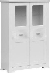 Comoda AGNES, alb, PAL laminat, 150x39x104 cm