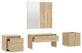 Set de mobilier pentru hol, stejar sonoma, lemn prelucrat