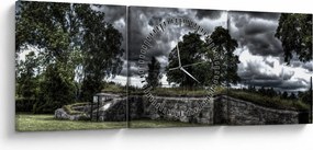 Tablou cu cerul întunecat (cu ceas) (90x30 cm)