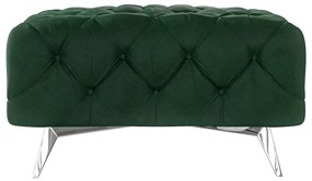 Taburet verde închis cu tapițerie din catifea Chelsea – Ropez