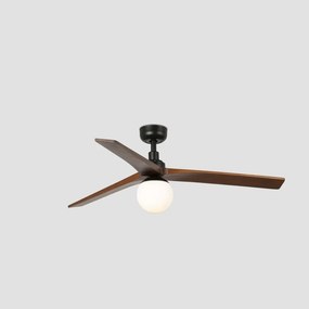 Lustra cu Ventilator aplicat tavan cu telecomanda KLIM M 125cm, negru/ nuc