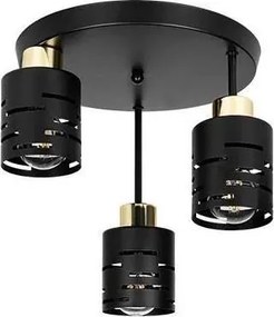 Lustru aplicat ELEN 3xE27/35W/230V negru/auriu