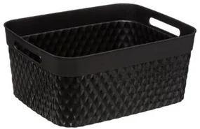 Cutie depozitare Disco negru, pastic, 15 litri, 29.5x37x16.4 cm