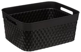 Cutie depozitare Disco negru, plastic, 15 litri, 29.5x37x16.4 cm