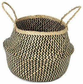 Coș de depozitare tricotat din iarbă de mareCompactor  Belly, 35 x 32 cm, negru, M
