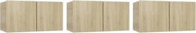 vidaXL Dulapuri TV suspendate 3 buc. stejar sonoma 60x30x30 cm