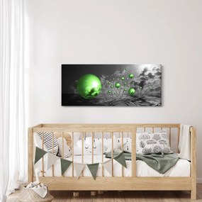 Tabloul bilelor verzi abstracte (120x50 cm)