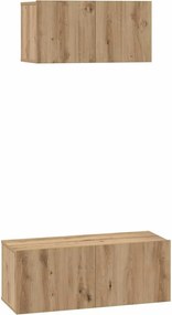 vidaXL Set comodă TV Pe perete 2 pcs Stejar Artizanal Lemn compozit