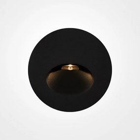 Aplica perete exterior moderna rotunda neagra cu led Maytoni Bil