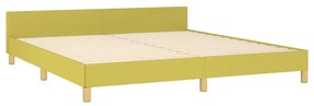 Cadru de pat cu tablie, verde, 180x200 cm, textil Verde, 180 x 200 cm, Design simplu