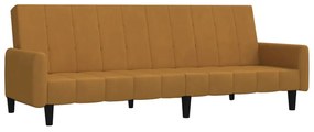 337387 vidaXL Canapea extensibilă cu 2 locuri, maro, catifea