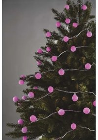 Instalație LED de Crăciun de exterior 40xLED/9m IP44 roz