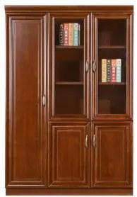 Dulap vitrina birou, nuc, 120cm, HDF, B-1208S