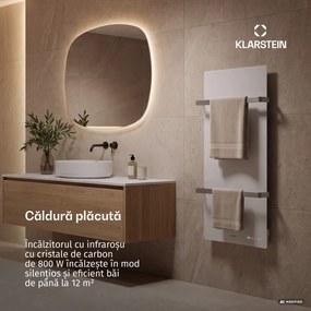 Klarstein Panou infraroșu HotSpot Crystal Smart | 800 W | 12 m² | Comandă tactilă și asistent vocal