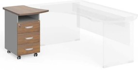 Sertare Manager 57,4 x 67,3 cm, stânga, nuca warmia / gri