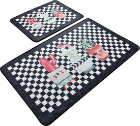 Set 2 covorase baie HAPPY HOUSE, forma dreptunghiulara, poliester, mul