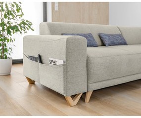 Colțar bej extensibil/cu spațiu de depozitare (cu colț pe partea dreaptă/în formă de ”L”) Classy Sophie – Miuform